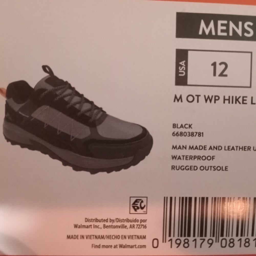 NWT Ozark Trail Mens Waterproof Low Top Hiking Shoes Size 12 - Picture 6 of 8
